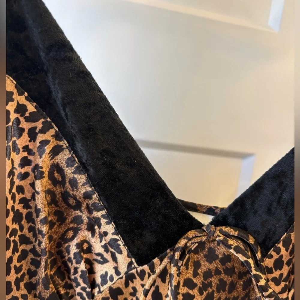 VINTAGE SATIN & VELVET GILLIGAN  & O MALLEY SLIP DRESS NIGHTGOWN LINGERIE sz L - Picture 4 of 7